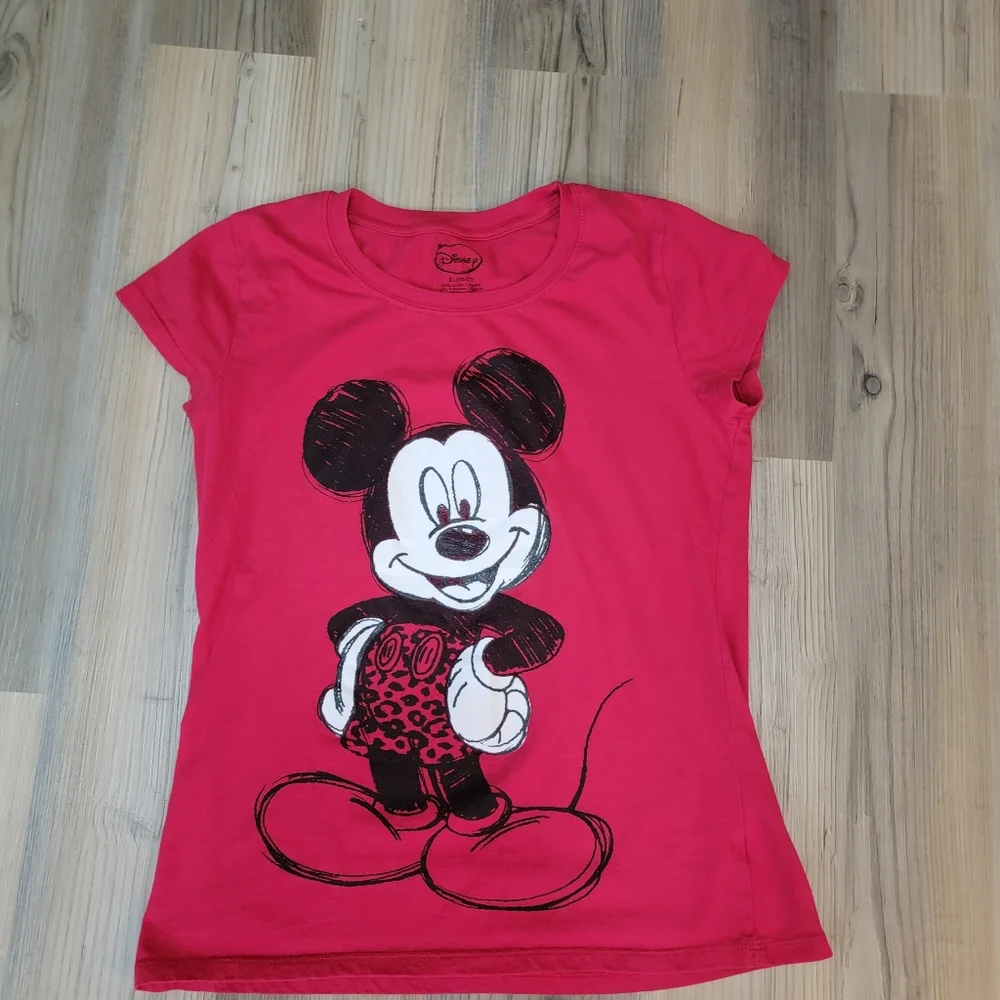 Vintage 90s Disney Mickey Mouse Graphic T-Shirt Size XL 15-17 Red - Picture 5 of 7